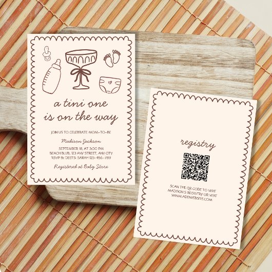 Een kleine op de weg speels Baby shower Kaart