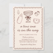 Een kleine op de weg speels Baby shower Kaart (Voorkant)