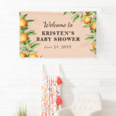 Een kleine Oranje achtergrond van het Baby shower Spandoek (Insitu)
