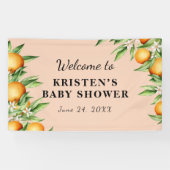 Een kleine Oranje achtergrond van het Baby shower  Spandoek (Horizontaal)