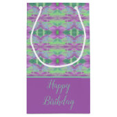 Een  kleine Paarse ventilator met gebarenteerde ta Klein Cadeauzakje (Achterkant)