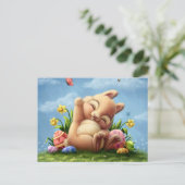 Een kleine paasbunny feestdagenkaart (Staand voorkant)