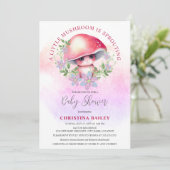 Een kleine paddenstoel is kiemend Baby shower Kaart (Staand voorkant)