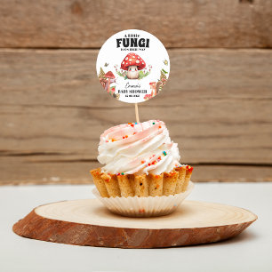 een kleine paddenstoel vlinder mot Baby shower Ronde Sticker