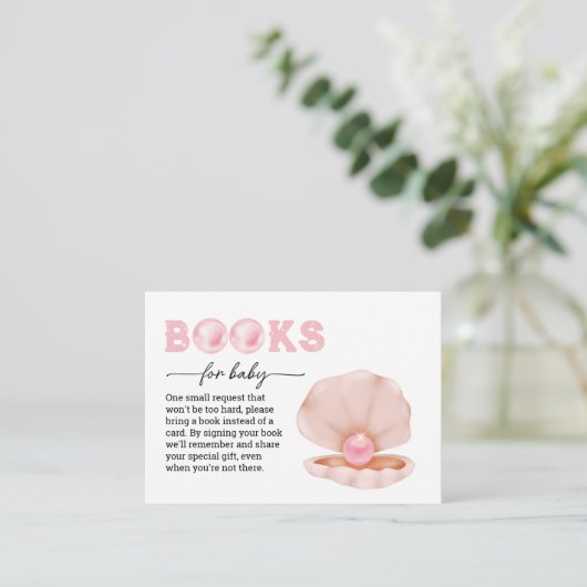 Een kleine parel is onderweg Boeken voor Baby Informatiekaartje (Staand voorkant)