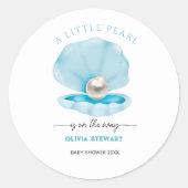 Een kleine parel is op de Weg Baby shower Ronde Sticker (Voorkant)