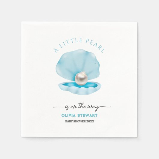 Een kleine parel is op de Weg Baby shower Servet (Voorkant)