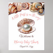 Een kleine parel onder het Zee Baby shower Welkom Poster (Voorkant)