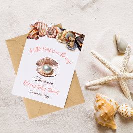 Een kleine parel onder het Zee meisje Baby shower Bedankkaart