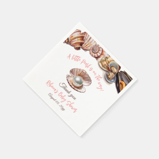 Een kleine parel onder het Zee meisje Baby shower Servet (Hoek)