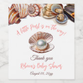 Een kleine parel onder het Zee meisje Baby shower Wijn Etiket (Enkel label)