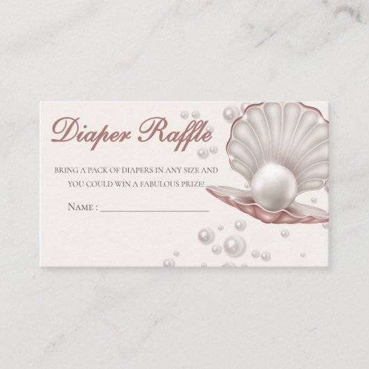 een kleine parel onder zee baby shower Luier Informatiekaartje (Voorkant)