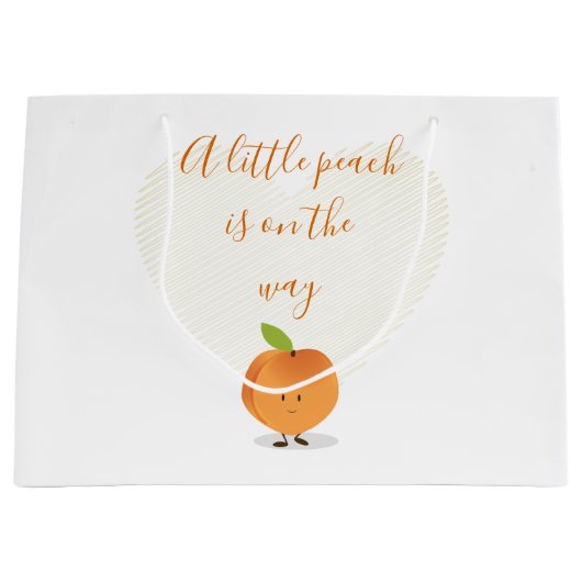 Een kleine peach is onderweg Baby shower Groot Cadeauzakje (Voorkant)