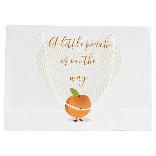 Een kleine peach is onderweg Baby shower Groot Cadeauzakje (Achterkant)