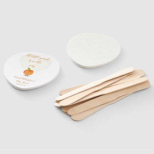 Een kleine peach is onderweg Baby shower Handwaaier (Niet-gemonteerd)