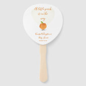 Een kleine peach is onderweg Baby shower Handwaaier (Voorkant)