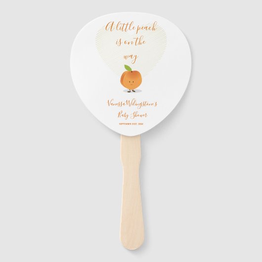 Een kleine peach is onderweg Baby shower Handwaaier (Voorkant)