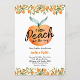 Een kleine peach is onderweg baby shower kaart