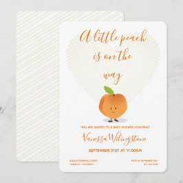 Een kleine peach is onderweg Baby shower Kaart