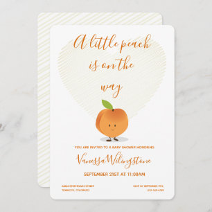 Een kleine peach is onderweg Baby shower Kaart