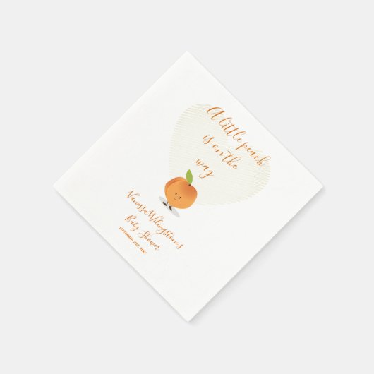 Een kleine peach is onderweg Baby shower Servet (Hoek)