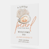 Een kleine Pearl Seashell Baby shower welkomstbord Acryl Bord (Hoek)