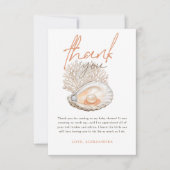 Een kleine Pearl Waterverf Seashell Baby shower Bedankkaart (Voorkant)
