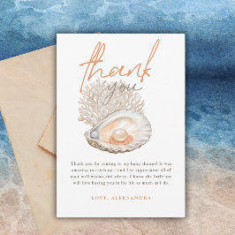 Een kleine Pearl Waterverf Seashell Baby shower Bedankkaart