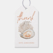 Een kleine Pearl Waterverf Seashell Baby shower Cadeaulabel (Voorkant)