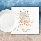Een kleine Pearl Waterverf Seashell Baby shower Servet