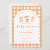 Een Kleine Perzik Baby Shower Uitnodiging (Voorkant)