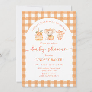 Een Kleine Perzik Baby Shower Uitnodiging