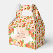 Een kleine perzik is op weg meisje Baby shower Bedankdoosjes (Voorkant Zijde)