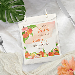 Een kleine perzik is op weg meisje Baby shower Bedankzakje