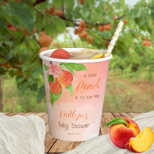 Een kleine perzik is op weg meisje Baby shower Papieren Bekers