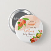 Een kleine perzik is op weg meisje Baby shower Ronde Button 5,7 Cm (Voorkant /achterkant)