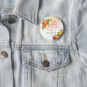 Een kleine perzik is op weg meisje Baby shower Ronde Button 5,7 Cm (In situ)