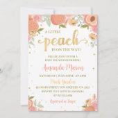 Een kleine perzik meisje Baby shower uitnodiging (Voorkant)