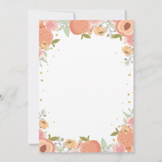 Een kleine perzik meisje Baby shower uitnodiging (Achterkant)