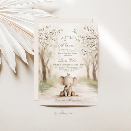 Een kleine pinda Baby shower olifant Kaart