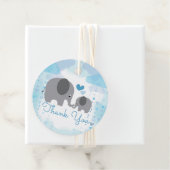 Een kleine pinda Elephant Boy Baby shower Bedankjes Labels (In situ)
