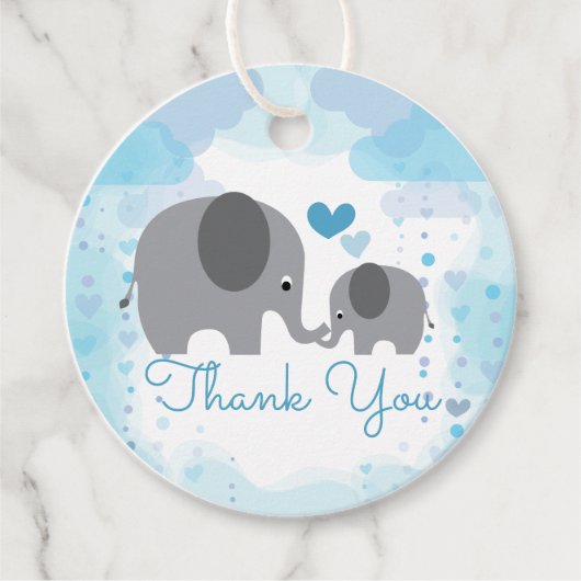 Een kleine pinda Elephant Boy Baby shower Bedankjes Labels (Voorkant)