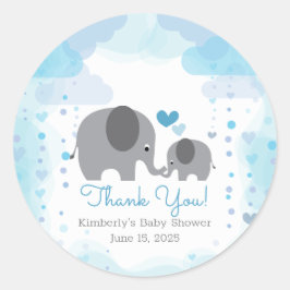 Een kleine pinda Elephant Boy Baby shower Ronde Sticker
