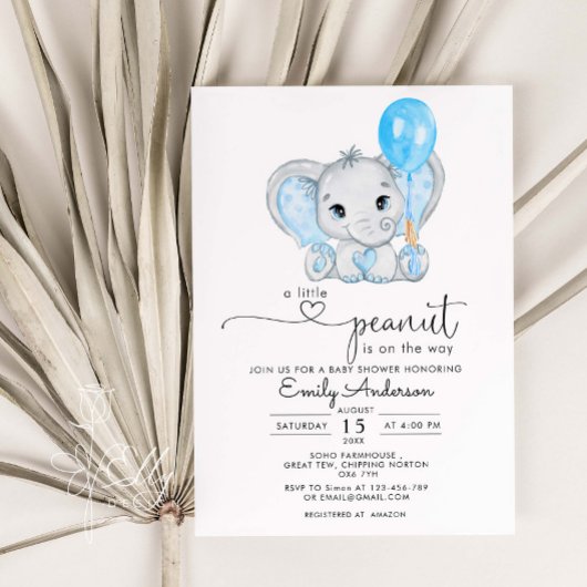 Een kleine pinda is onderweg Baby shower Kaart