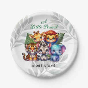 Een kleine pinda is onderweg BABY SHOWER Papieren Bordje