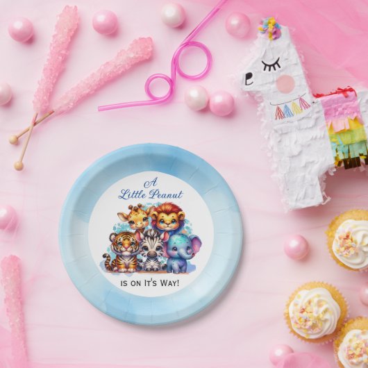 Een kleine pinda is onderweg | BABY SHOWER Papieren Bordje (Feest)