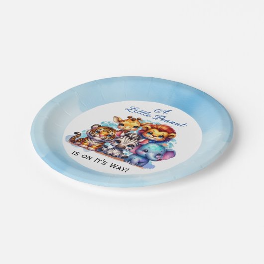 Een kleine pinda is onderweg | BABY SHOWER Papieren Bordje (Gekanteld)