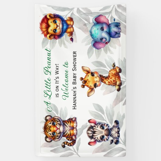 Een kleine pinda is onderweg | BABY SHOWER Spandoek (Verticaal)