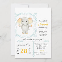 Een kleine pinda is onderweg naar het baby shower 