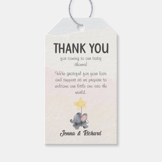 Een kleine pinda is op weg naar het Baby shower Cadeaulabel (Voorkant)